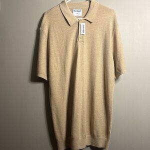 NWT Old Navy Men's Tan Polo Shirt Super Soft Large Tall